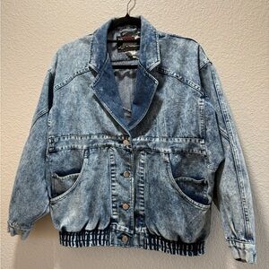 Vintage 80s Ruth Douglas Denim Jacket Acid Wash Womens Size S Amazing